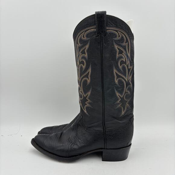 Vintage 80s Larry Mahan Cowboy Boots Western Exotic Lizard Men\'s 10 D main image 16